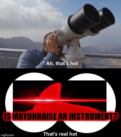 That’s Hot | IS MAYONNAISE AN INSTRUMENT? | image tagged in thats hot | made w/ Imgflip meme maker