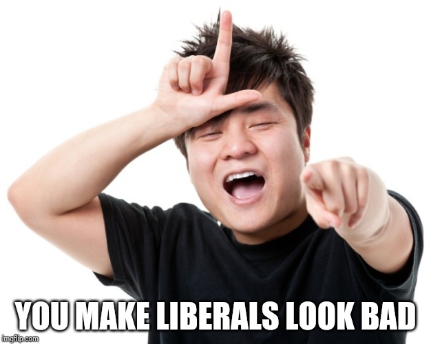 You're a loser | YOU MAKE LIBERALS LOOK BAD | image tagged in you're a loser | made w/ Imgflip meme maker