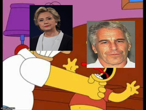 Epstein "Suicide" | image tagged in bart choke,hilary clinton,jeffrey epstein | made w/ Imgflip meme maker