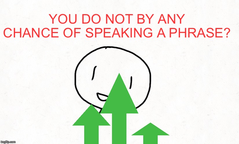 YOU DO NOT BY ANY CHANCE OF SPEAKING A PHRASE? | made w/ Imgflip meme maker