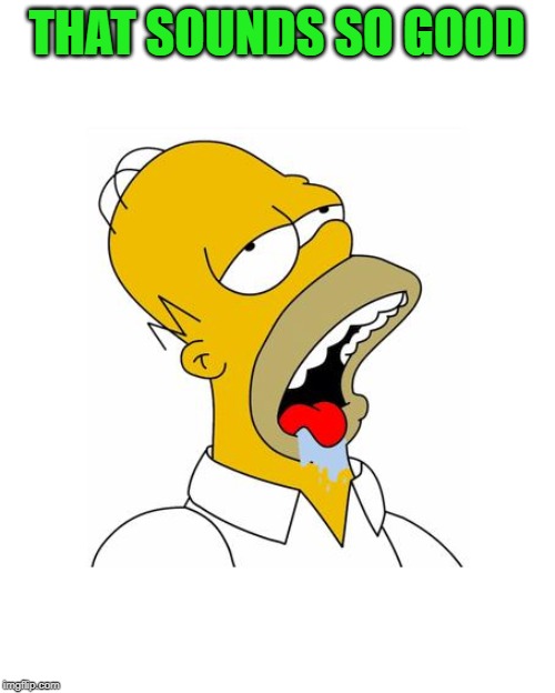 Homer Simpson Drooling | THAT SOUNDS SO GOOD | image tagged in homer simpson drooling | made w/ Imgflip meme maker