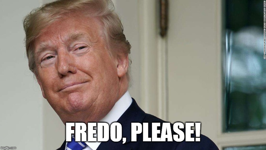 Fredo, Please! | FREDO, PLEASE! | image tagged in fredo,donald trump | made w/ Imgflip meme maker