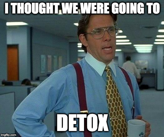 That Would Be Great Meme | I THOUGHT WE WERE GOING TO; DETOX | image tagged in memes,that would be great | made w/ Imgflip meme maker