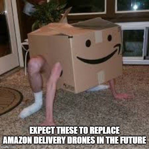 Another terrible invention | EXPECT THESE TO REPLACE AMAZON DELIVERY DRONES IN THE FUTURE | image tagged in memes | made w/ Imgflip meme maker