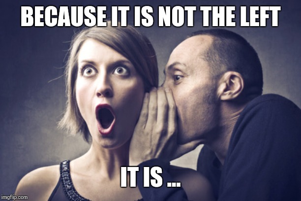 Secret Gossip | BECAUSE IT IS NOT THE LEFT IT IS ... | image tagged in secret gossip | made w/ Imgflip meme maker