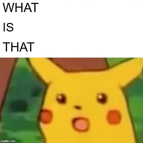 Surprised Pikachu Meme | WHAT IS THAT | image tagged in memes,surprised pikachu | made w/ Imgflip meme maker