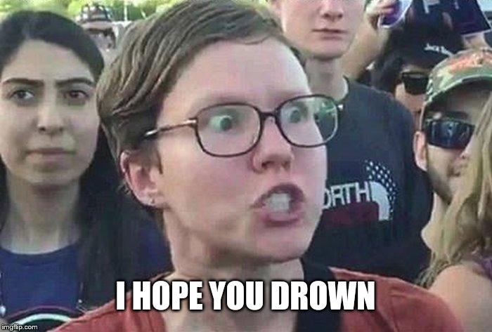 meme angry woman | I HOPE YOU DROWN | image tagged in meme angry woman | made w/ Imgflip meme maker