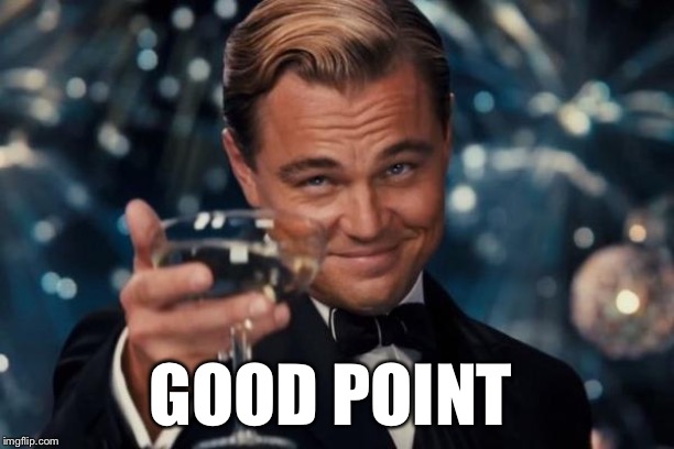 Leonardo Dicaprio Cheers Meme | GOOD POINT | image tagged in memes,leonardo dicaprio cheers | made w/ Imgflip meme maker