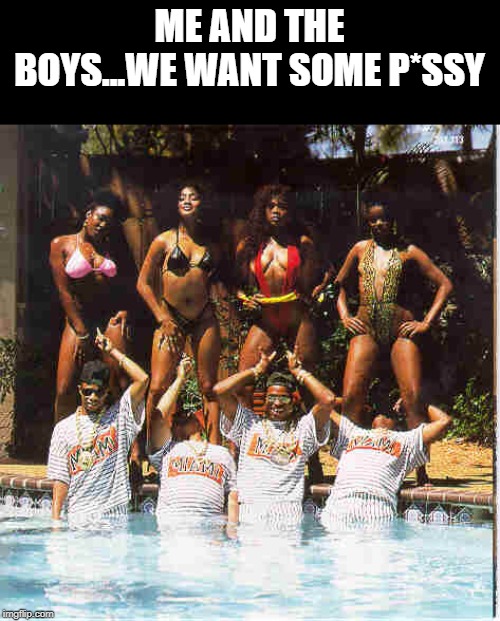 2 Live Crew | ME AND THE BOYS...WE WANT SOME P*SSY | image tagged in 2 live crew | made w/ Imgflip meme maker