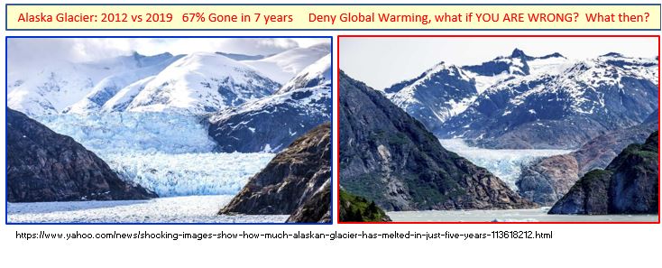 Global Warming Alaska Glacier in 7 Years Blank Meme Template