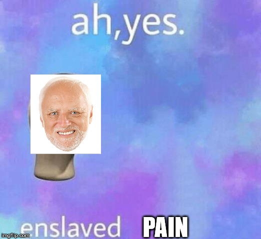 Ah Yes enslaved | PAIN | image tagged in ah yes enslaved | made w/ Imgflip meme maker