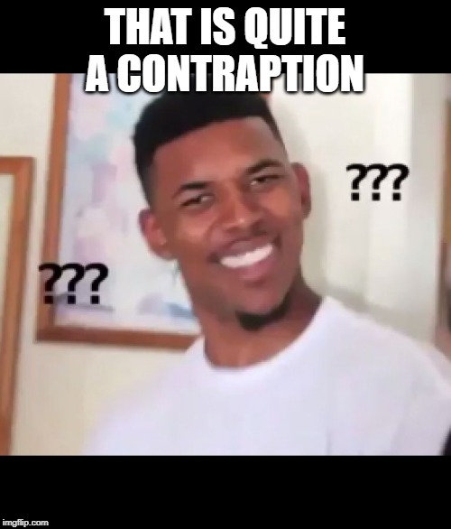 what the fuck n*gga wtf | THAT IS QUITE A CONTRAPTION | image tagged in what the fuck ngga wtf | made w/ Imgflip meme maker