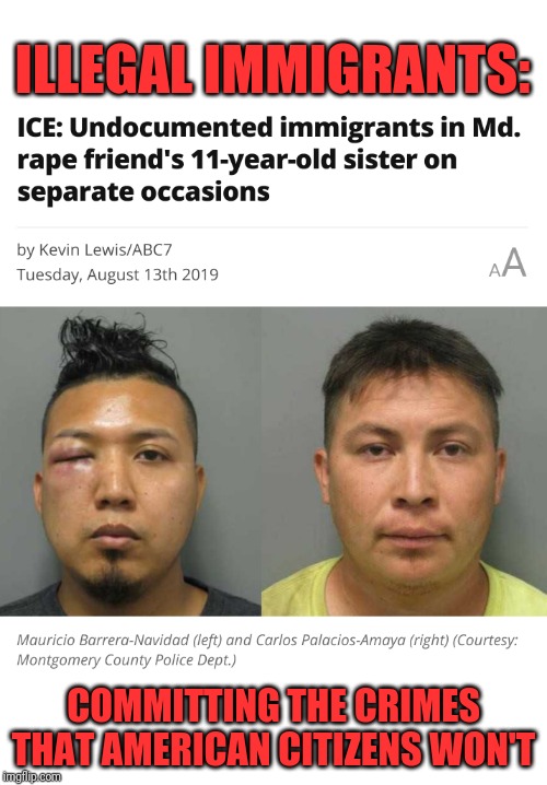 Not exactly the jobs we want people to be taking! | ILLEGAL IMMIGRANTS:; COMMITTING THE CRIMES THAT AMERICAN CITIZENS WON'T | image tagged in illegal immigration,trump,liberals,democrats,secure the border | made w/ Imgflip meme maker