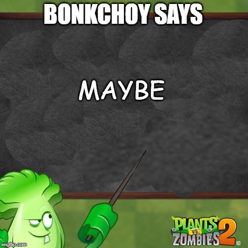 Bonk Choy says | BONKCHOY SAYS MAYBE | image tagged in bonk choy says | made w/ Imgflip meme maker