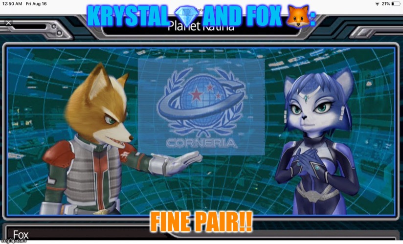 Krystal Fox! | KRYSTAL 💎 AND FOX 🦊:; FINE PAIR!! | image tagged in krystal fox | made w/ Imgflip meme maker