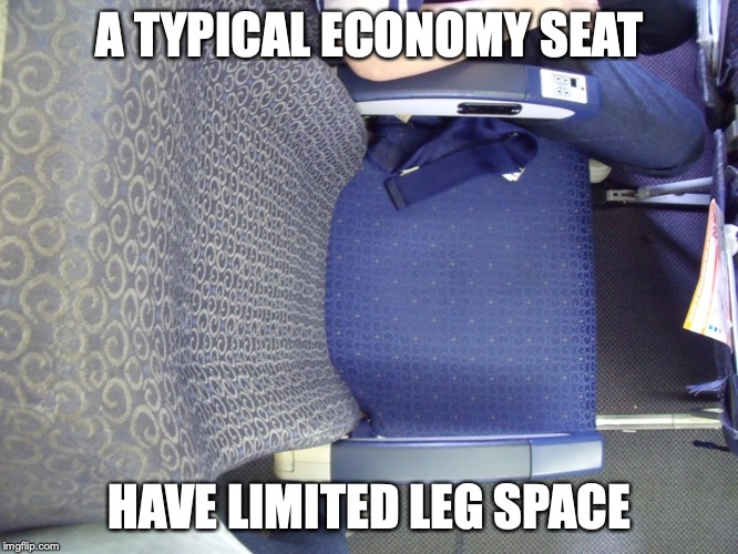 Economy-Class Seat | A TYPICAL ECONOMY SEAT; HAVE LIMITED LEG SPACE | image tagged in economy class,airplane,memes,seat | made w/ Imgflip meme maker