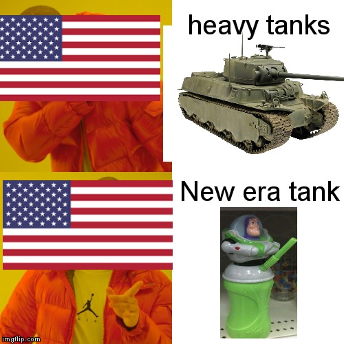 Drake Hotline Bling Meme | heavy tanks; New era tank | image tagged in memes,drake hotline bling | made w/ Imgflip meme maker