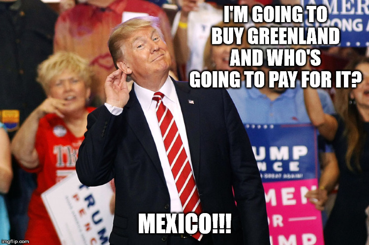 I'M GOING TO BUY GREENLAND AND WHO'S GOING TO PAY FOR IT? MEXICO!!! | made w/ Imgflip meme maker