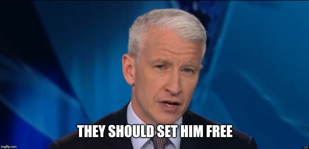 anderson cooper | THEY SHOULD SET HIM FREE | image tagged in anderson cooper | made w/ Imgflip meme maker