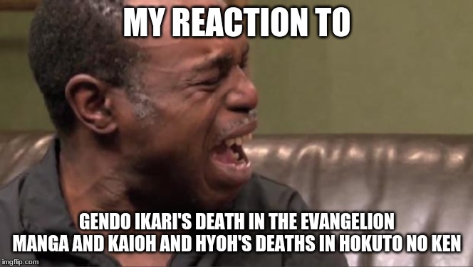 Best Cry Ever | MY REACTION TO; GENDO IKARI'S DEATH IN THE EVANGELION MANGA AND KAIOH AND HYOH'S DEATHS IN HOKUTO NO KEN | image tagged in best cry ever | made w/ Imgflip meme maker