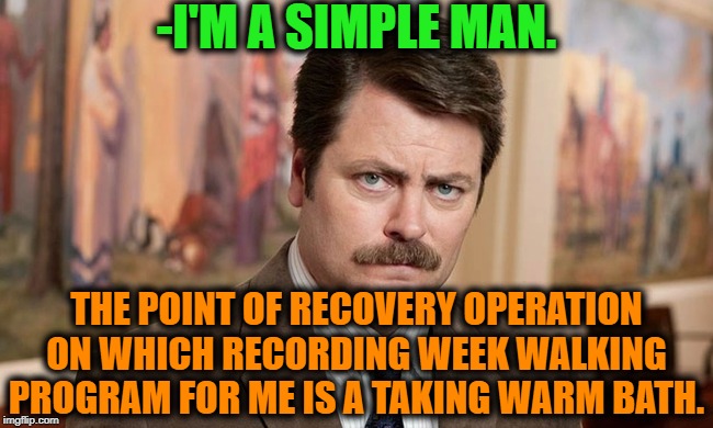 -Time melting slow when dames are ignoring skunk. | -I'M A SIMPLE MAN. THE POINT OF RECOVERY OPERATION ON WHICH RECORDING WEEK WALKING PROGRAM FOR ME IS A TAKING WARM BATH. | image tagged in i'm a simple man,simple,recovery,points,not taking that,skunk | made w/ Imgflip meme maker