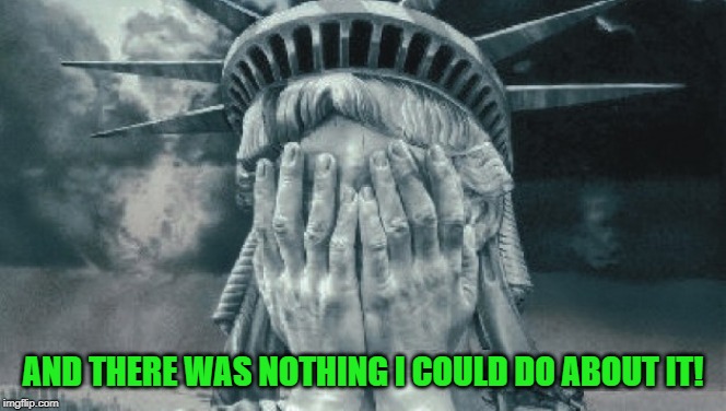 Statue of Liberty Crying | AND THERE WAS NOTHING I COULD DO ABOUT IT! | image tagged in statue of liberty crying | made w/ Imgflip meme maker