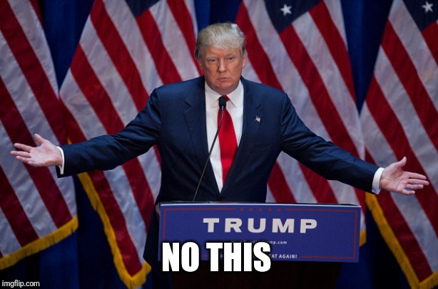 Donald Trump | NO THIS | image tagged in donald trump | made w/ Imgflip meme maker