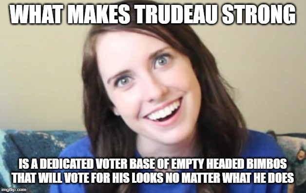 You cant reason with some | WHAT MAKES TRUDEAU STRONG; IS A DEDICATED VOTER BASE OF EMPTY HEADED BIMBOS THAT WILL VOTE FOR HIS LOOKS NO MATTER WHAT HE DOES | image tagged in justin trudeau,trudeau,idiot,government corruption,stupid liberals,human stupidity | made w/ Imgflip meme maker