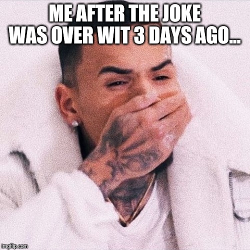 LOL | ME AFTER THE JOKE WAS OVER WIT 3 DAYS AGO... | image tagged in chris brown,funny memes,memes,so true memes,original memes | made w/ Imgflip meme maker