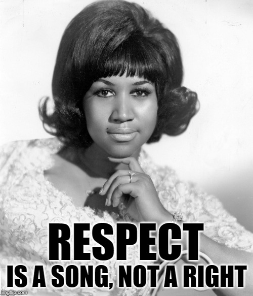 Respect Dissent | RESPECT; IS A SONG, NOT A RIGHT | image tagged in aretha franklin,respect,songs,music,rights,so true memes | made w/ Imgflip meme maker