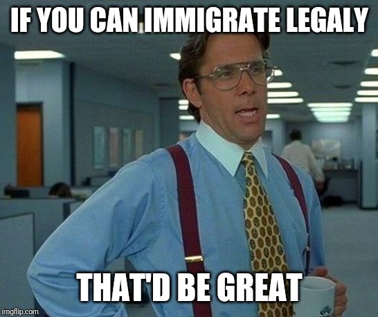 That Would Be Great |  IF YOU CAN IMMIGRATE LEGALY; THAT'D BE GREAT | image tagged in memes,that would be great,immigration,illegal immigration,crime | made w/ Imgflip meme maker