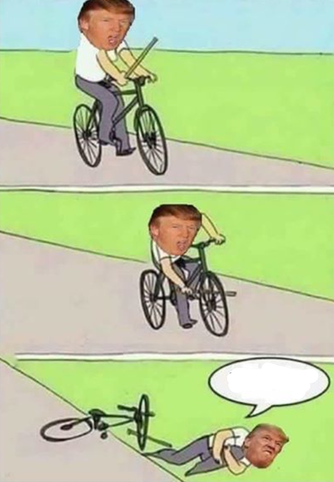 Trump on bike Blank Meme Template