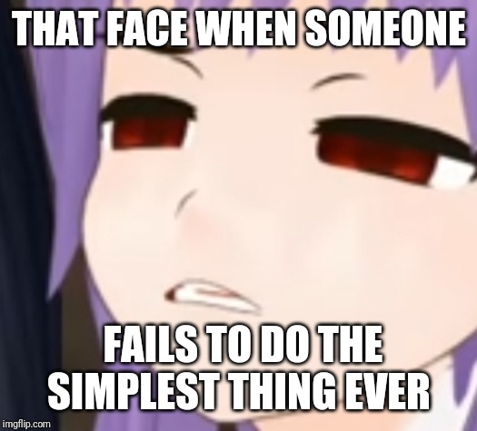 Confused Reisen | THAT FACE WHEN SOMEONE; FAILS TO DO THE SIMPLEST THING EVER | image tagged in touhou,confusion,real life,definitely not a furry | made w/ Imgflip meme maker