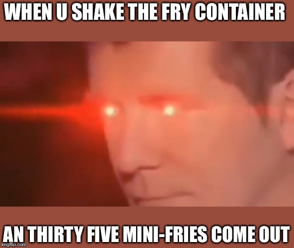 WHEN U SHAKE THE FRY CONTAINER; AN THIRTY FIVE MINI-FRIES COME OUT | image tagged in simon cowell,reeeeeeeeeeeeeeeeeeeeee | made w/ Imgflip meme maker