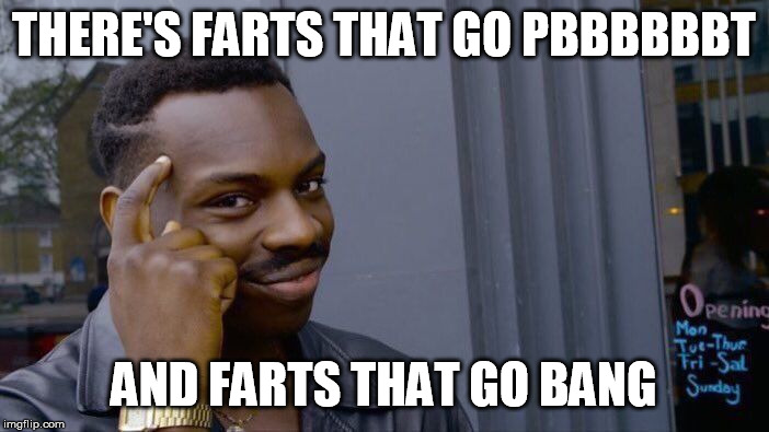 Roll Safe Think About It Meme | THERE'S FARTS THAT GO PBBBBBBT AND FARTS THAT GO BANG | image tagged in memes,roll safe think about it | made w/ Imgflip meme maker