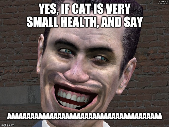 . | YES, IF CAT IS VERY SMALL HEALTH, AND SAY AAAAAAAAAAAAAAAAAAAAAAAAAAAAAAAAAAAAAAAA | image tagged in g-man from half-life | made w/ Imgflip meme maker