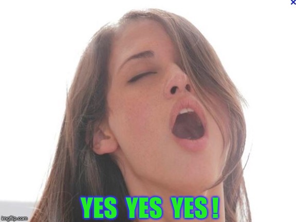 orgasm | YES  YES  YES ! | image tagged in orgasm | made w/ Imgflip meme maker