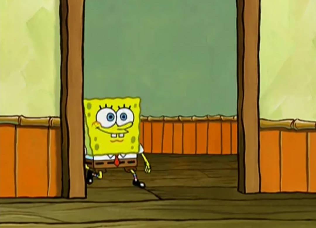 Sponge bob entering Blank Meme Template