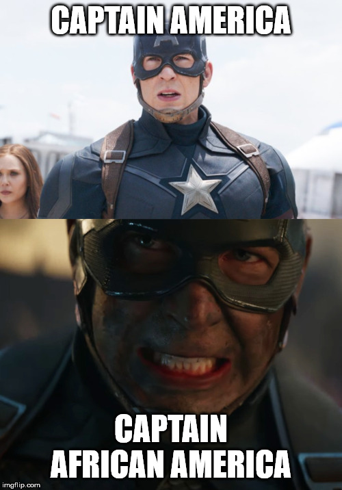 CAPTAIN AMERICA; CAPTAIN AFRICAN AMERICA | made w/ Imgflip meme maker