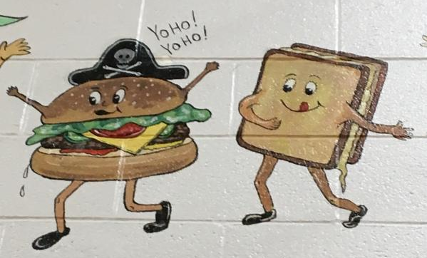 High Quality Sandwich Looking at Hamburger Blank Meme Template