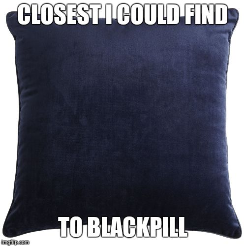 black pillow | CLOSEST I COULD FIND TO BLACKPILL | image tagged in black pillow | made w/ Imgflip meme maker