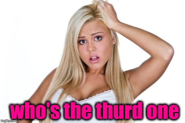 Dumb Blonde | who's the thurd one | image tagged in dumb blonde | made w/ Imgflip meme maker