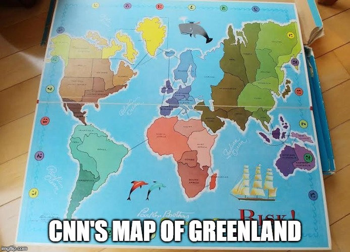 Risk Board | CNN'S MAP OF GREENLAND | image tagged in risk board | made w/ Imgflip meme maker