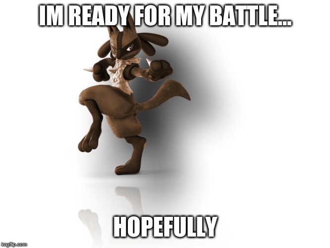 lets have our roleplay here. | IM READY FOR MY BATTLE... HOPEFULLY | image tagged in maverick lucario,roleplaying | made w/ Imgflip meme maker