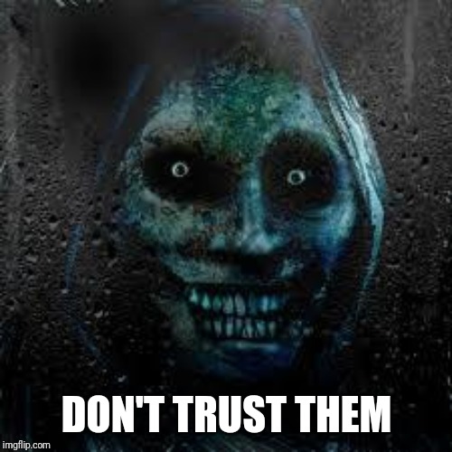 That Scary Ghost | DON'T TRUST THEM | image tagged in that scary ghost | made w/ Imgflip meme maker