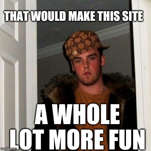 Scumbag Steve Meme | THAT WOULD MAKE THIS SITE A WHOLE LOT MORE FUN | image tagged in memes,scumbag steve | made w/ Imgflip meme maker