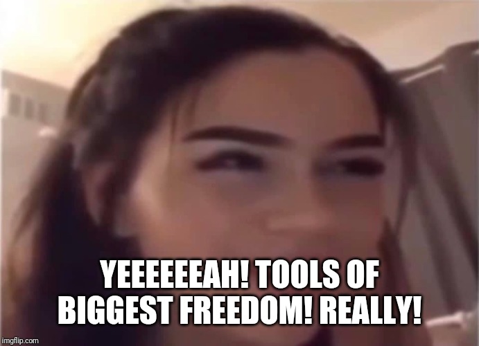 Problem Solver | YEEEEEEAH! TOOLS OF BIGGEST FREEDOM! REALLY! | image tagged in problem solver | made w/ Imgflip meme maker