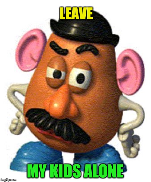 Mr Potato Head | LEAVE MY KIDS ALONE | image tagged in mr potato head | made w/ Imgflip meme maker