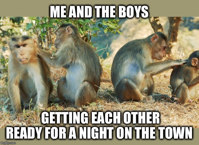Me and the Boys Week |  ME AND THE BOYS; GETTING EACH OTHER READY FOR A NIGHT ON THE TOWN | image tagged in me and the boys week,nixieknox,cravenmoordik,boys will be boys | made w/ Imgflip meme maker