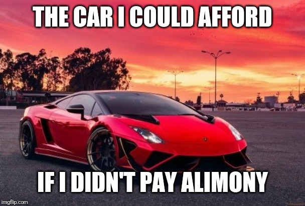 THE CAR I COULD AFFORD; IF I DIDN'T PAY ALIMONY | made w/ Imgflip meme maker